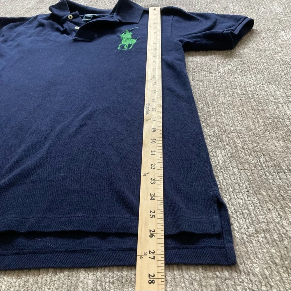 Ralph Lauren Boys XL Navy Polo Shirt Green‎ Big Pony Logo & 3 Patch Classic